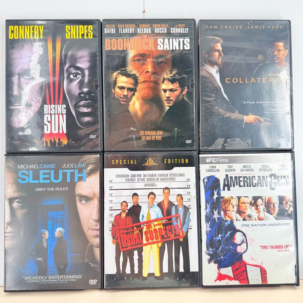Crime Thriller DVD Lot Usual Suspects Collateral Rising Sun